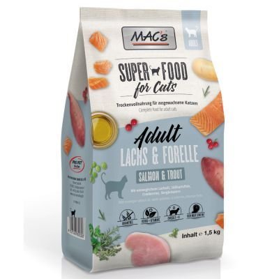 MAC's Superfood for Cats Kissan kuivaruoka Lohi & Taimen