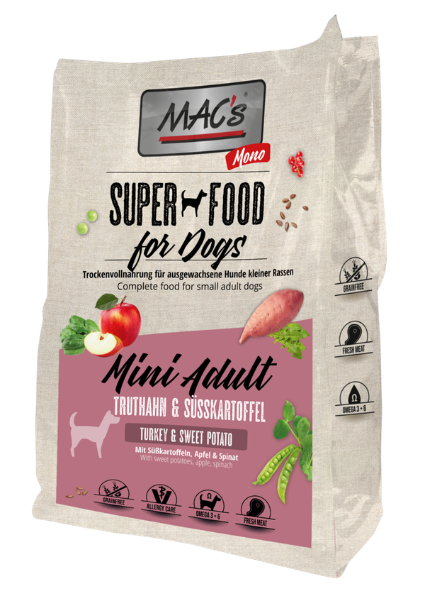 MAC's Superfood for Dogs MINI koiran kuivaruoka Mono Kalkkuna
