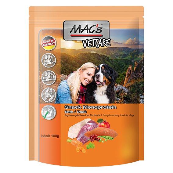 Mac’s Vetcare Snack Mono ankka 100g - koiran herkku